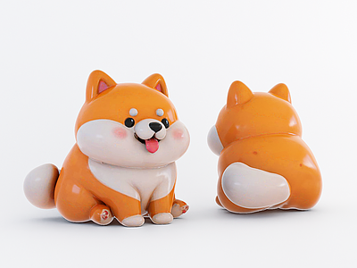 现代雕塑摆件 柴犬摆件 室内雕塑摆件 玩具摆件 动物雕塑 狗