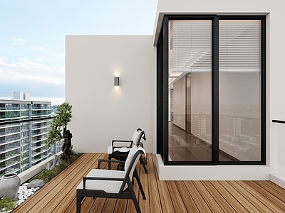 现代阳台 生活阳台 休闲阳台
