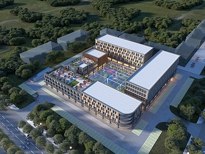 现代新中式酒店建筑 现代 新中式 酒店