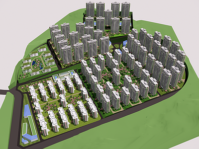现代小区建筑 第四代住宅规划