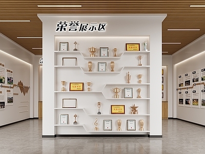 现代荣誉室 足球展厅 足球荣誉室