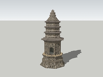 中式寺庙建筑 石塔