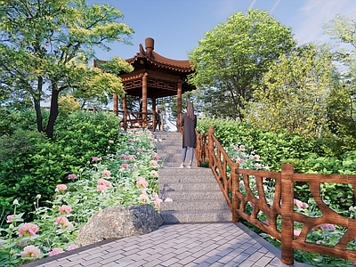 现代新中式景观公园 山体公园