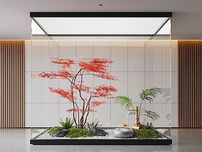 现代室内景观 现代室内景观造景 苔藓景观 景观小品 植物景观