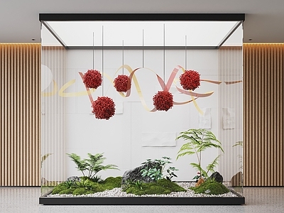 现代室内景观 现代室内景观造景 苔藓景观 景观小品 植物景观 藤编装置