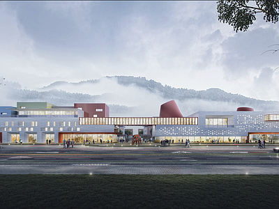 现代展览馆建筑 艺术办公 展览建筑 示范区 会展建筑 文化建筑