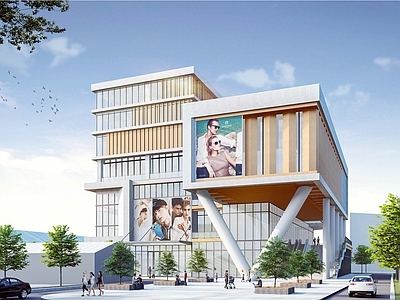 现代极简社区服务中心 商业综合体 生态建筑