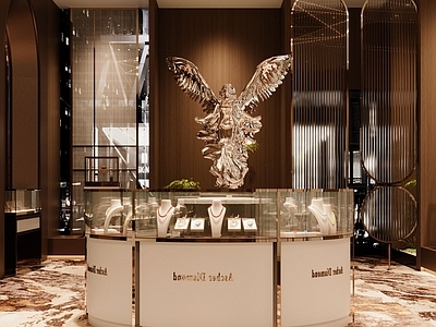 现代轻奢珠宝店 现代轻奢珠宝店 珠宝店柜子 珠宝店展示柜 珠宝店