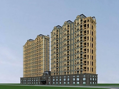 现代高层住宅 法式高层商业住宅