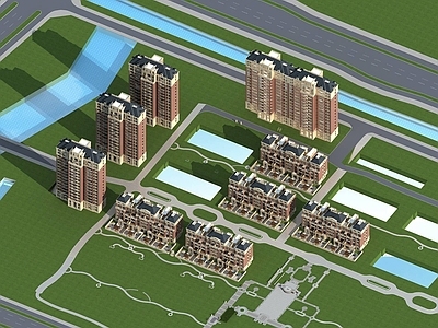 欧式高层住宅 欧式住宅小区