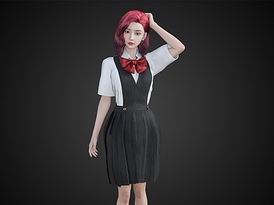 现代女生可爱女孩女服务员