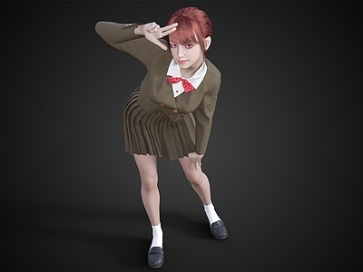 现代校服女生可爱女孩短裙女孩