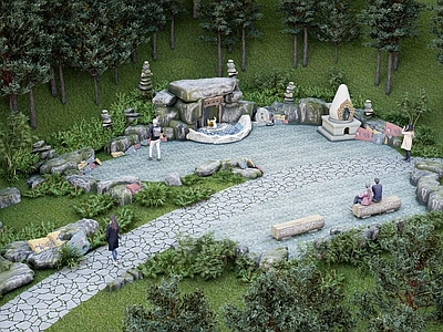 中式水景 藏式神泉 山泉出水口景观