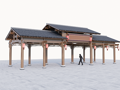 中式廊架 中式廊架 木结构廊架