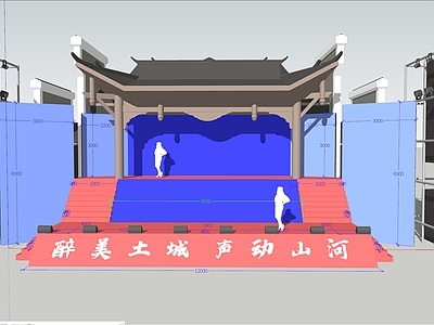 现代新中式其他文化空间 舞台 戏台 乡村舞台 中式舞台