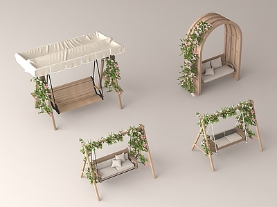 现代中式秋千椅 秋千 秋千椅