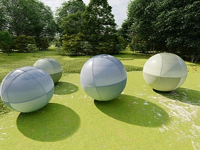 现代其他小品 球形景观小品