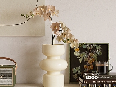 奶油法式花艺 奶油风花瓶 挂画 饰品 摆件 书