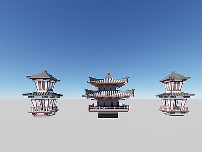 中式古建筑 古建 亭子 塔