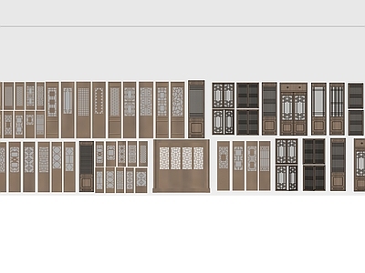 现代中式古建筑 中式门窗 古建筑门 新中式门窗 花格窗