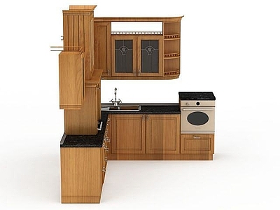 现代原色实木橱柜