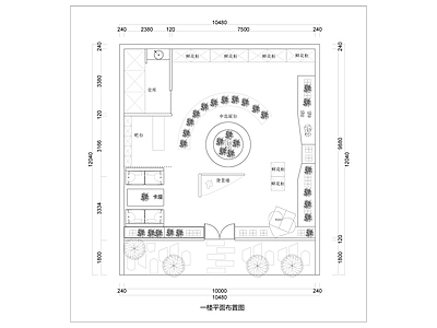 现代花店 花店 施工图