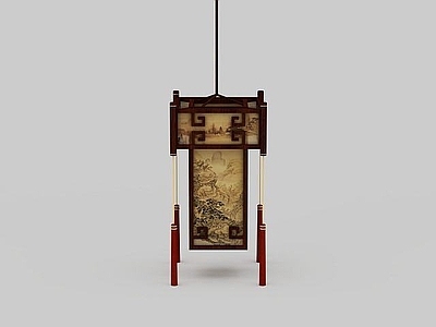 现代封闭式厨房 中式吊灯