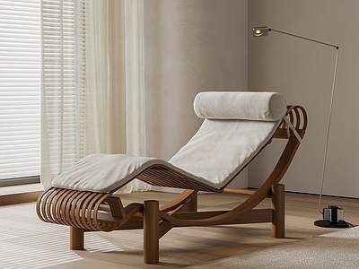 中古现代躺椅 Cassina Tokyo 原木躺椅 沙发躺椅 懒人椅