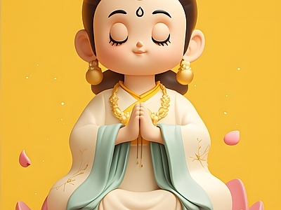 现代新中式其他纸书本 莲花菩萨双手合十