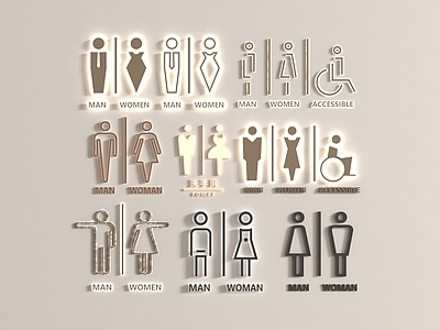 现代标识标牌 现代导视牌 卫生间指示牌