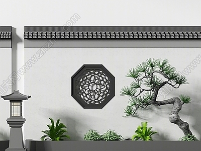 中式景墙图库 钢结构中式景墙 施工图