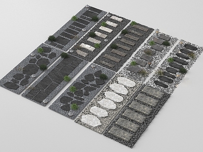 现代其他景观小品 现代汀步 石板 园路
