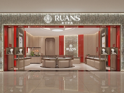 现代轻奢珠宝店 珠宝店 珠宝店展示柜 珠宝店柜子 珠宝店门头