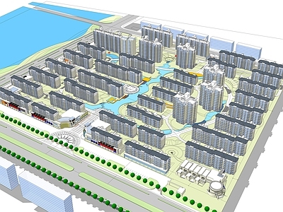现代小区建筑 现代住宅