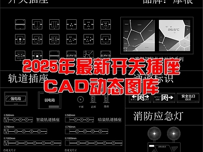 现代开关插座 高端品牌 开关插座 图库 动态图块 施工图