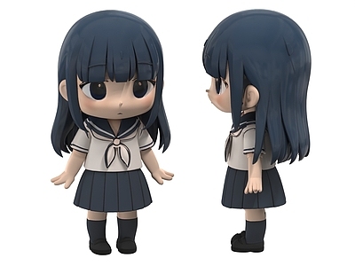 女人 卡通少女 摆件 卡通小女孩 玩偶 卡通女学生 手办