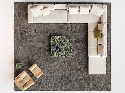 中古现代多人沙发 Minotti Yves沙发 沙发茶几组合 转角沙发 沙发椅