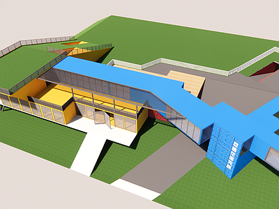 现代风格建筑 集装箱建筑 游客服务中心 装配式建筑