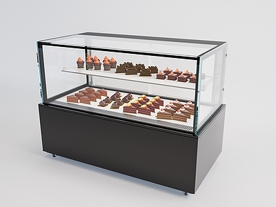 法式轻奢甜品面包店 蛋糕店蛋糕冷柜 蛋糕三明治甜品柜 面包蛋糕展柜 中式糕点柜 蛋糕店
