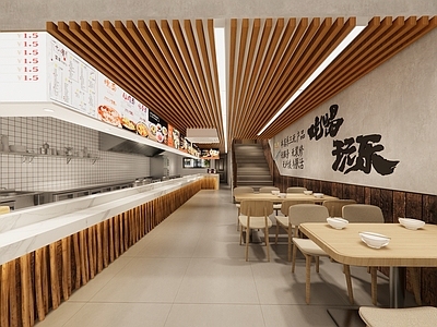 现代工业快餐店 小吃快餐店明档 快餐店 小吃店 早餐店 面馆
