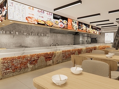 现代工业快餐店 小吃快餐店明档 面馆 快餐店 早餐店 小吃店