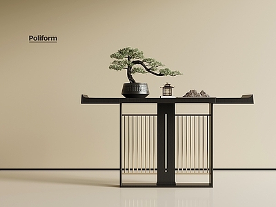 新中式条案 新中式实木端景 条案