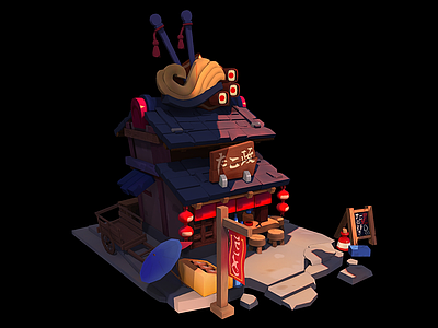 现代艺术风格建筑 日本街头食品 卡通餐厅 日本日料料理 复古杂货铺 寿司店铺