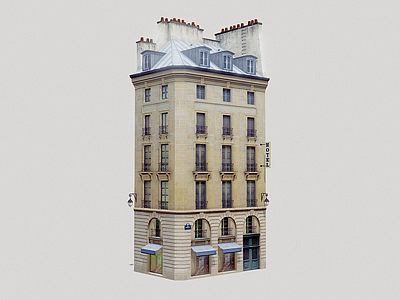 现代商业街 巴黎建筑 商住楼 酒店 饭店 商业建筑