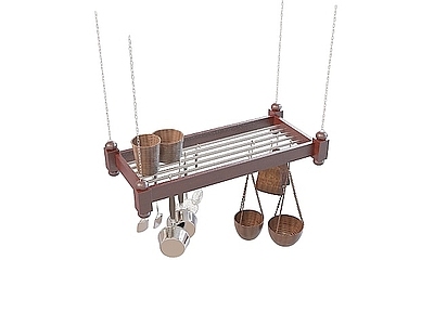 现代厨房置物台