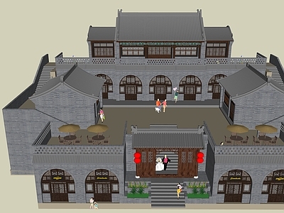 新中式中式四合院 窑洞建筑 北方民居 窑洞度假酒店 乡村民居