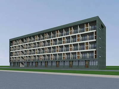 现代学校外观 宿舍建筑