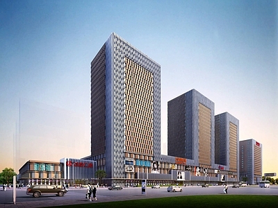 现代商场外观 万达广场 商业建筑 商场 高层办公楼