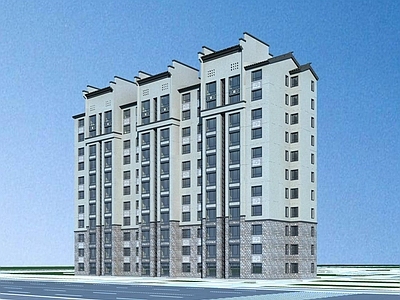 中式小高层住宅楼 中式高层住宅楼