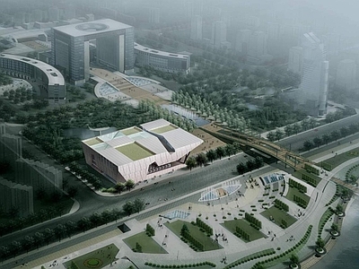 现代图书馆外观 博物馆建筑